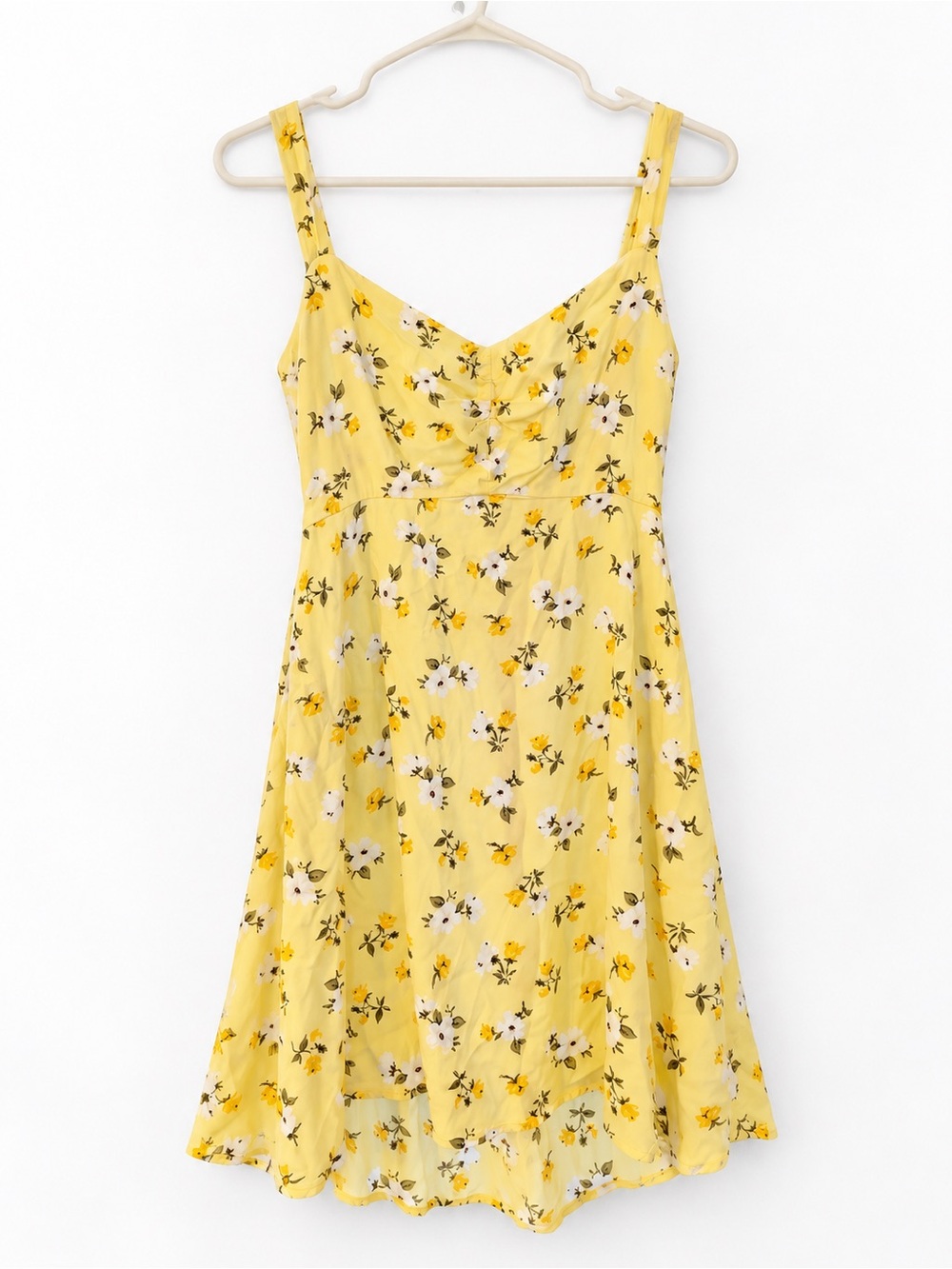Old Navy Yellow Floral Sundress with White & Green Accents